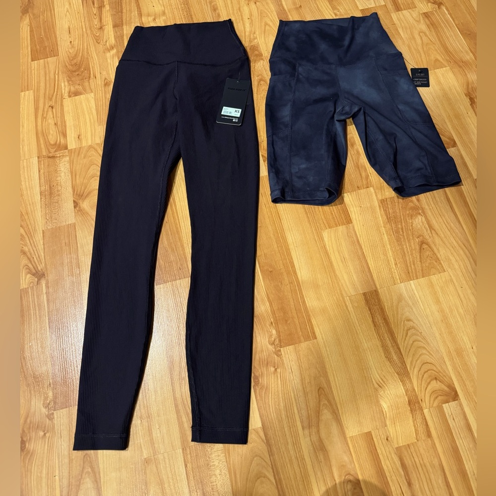 90 degree by reflex: Bundle - Black High-Waisted Leggings and Shorts Set